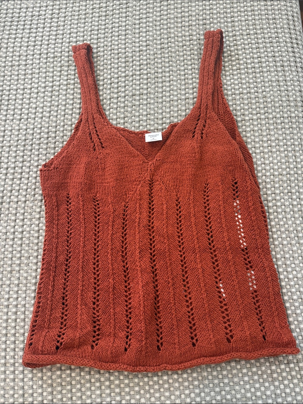 Abercrombie & Fitch Rust Knit V-Neck Tank